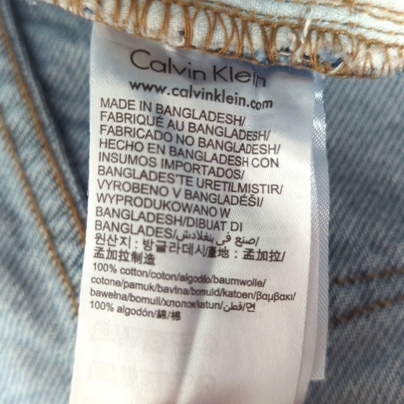 Calvin Klein Jeans Retro Medium Wash High Rise Distressed Straight Leg Jeans 30 - Picture 10 of 16